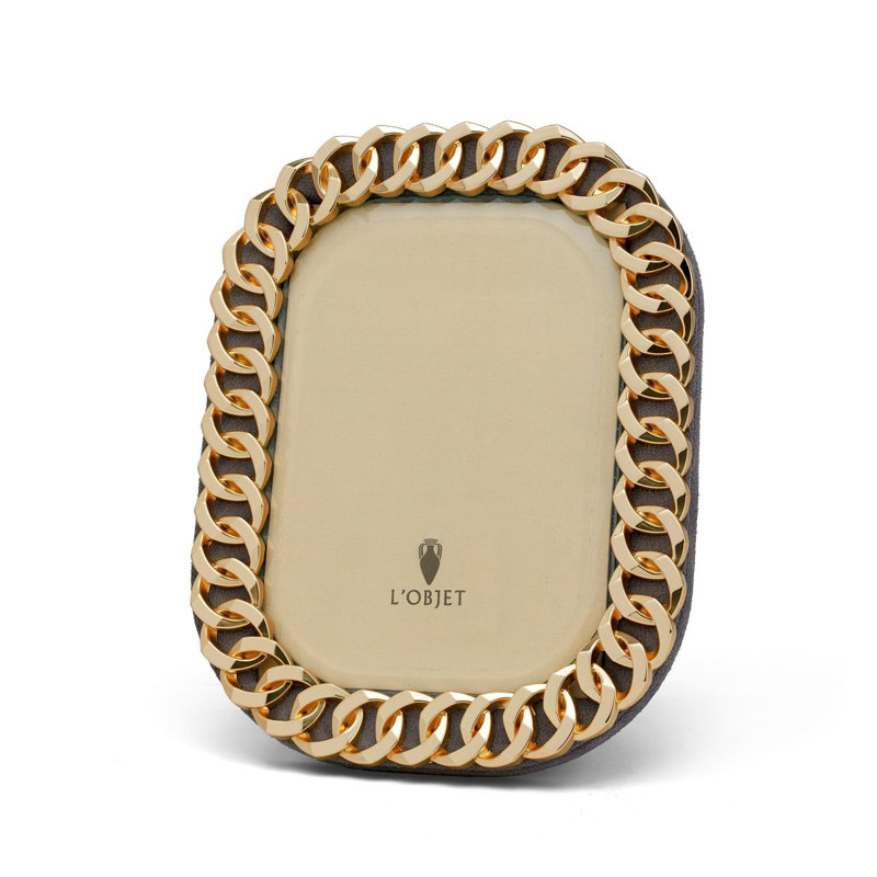 Cuban Link Frame, Gold, 5" W x 7" H, 24k Gold Plated
