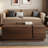 Rectangular Sliding Top Coffee Table With 2 Drawers And 2 Hidden Storage Compartments