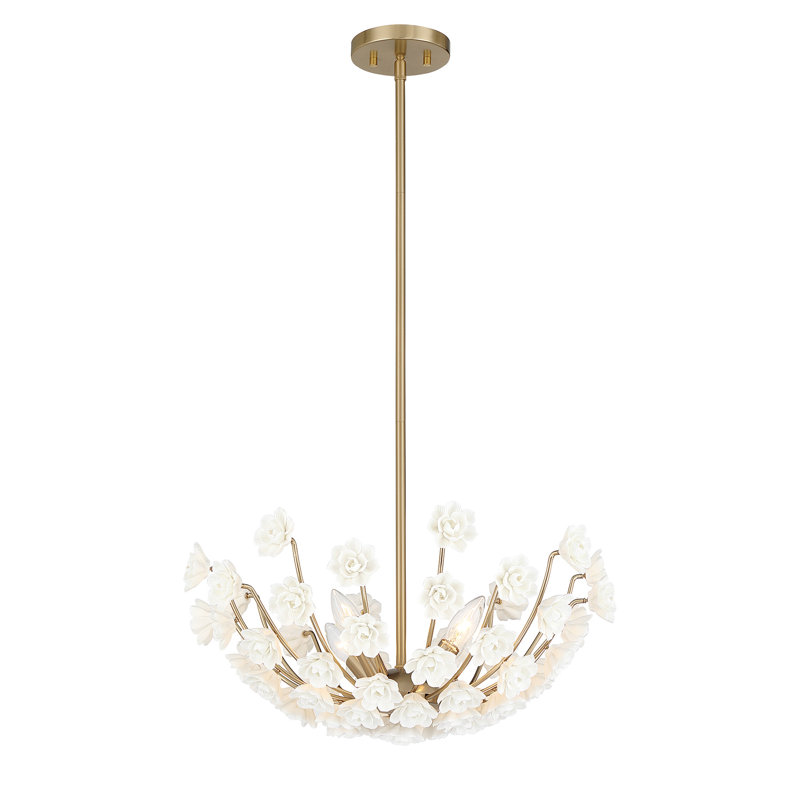 Flores 4-Light Chandelier in Noble Brass by Breegan Jane