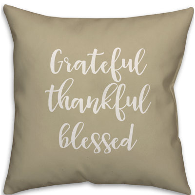  Grateful Thankful Blessed Throw Pillow