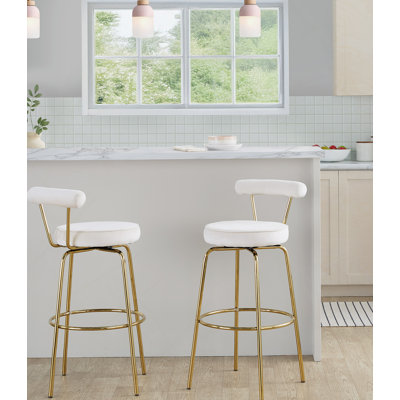 Tabourets de bar pivotants dorés 30 po Kayson