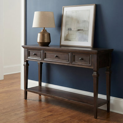 Functional Console Table With 3 Drawers And Open Bottom Shelf – Space-Saving Storage Sofe Table For Entryway, Hallway by Alcott Hill