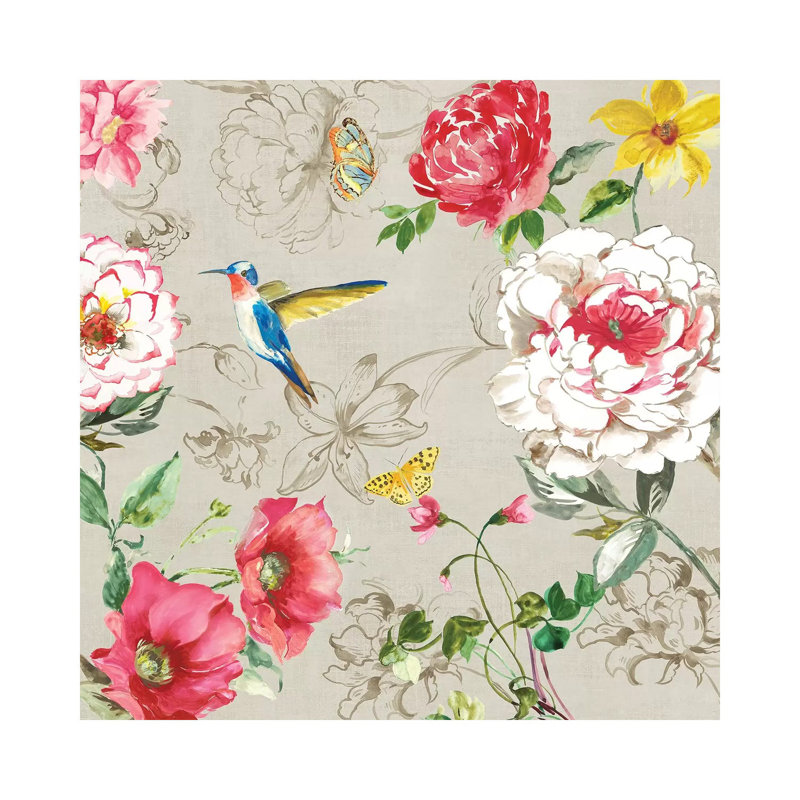 Hummingbird Botanical II by Asia Jensen - Wrapped Canvas Painting