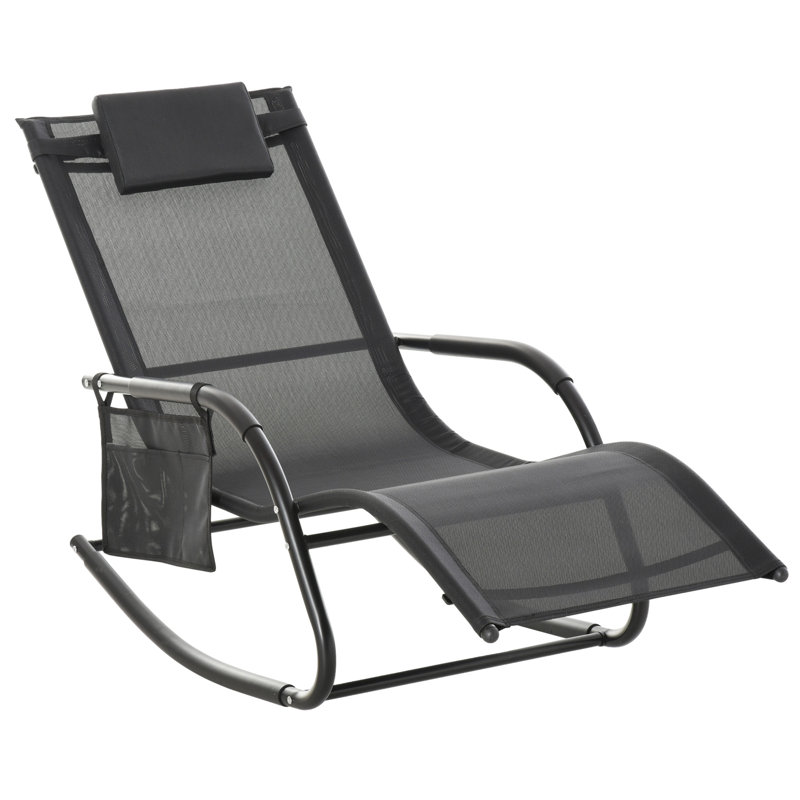 Chaise berçante Lapoint, Noir, noir, noir, noir