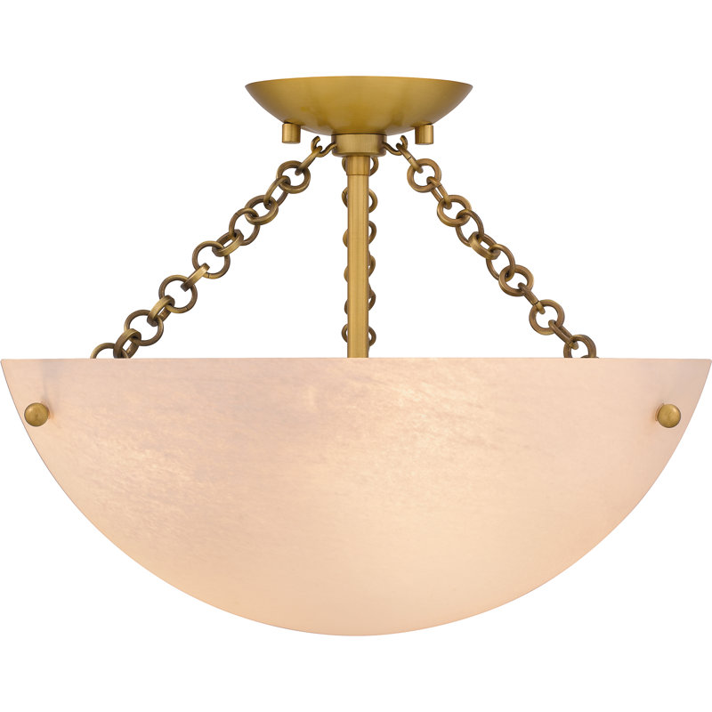 Liesgret 3-Light Brushed Gold Semi-Flush Mount