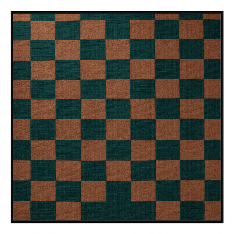 Tapis botanique brun lavable à la machine, Carré 4 pi