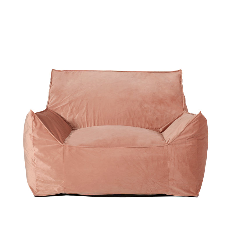 Fauteuil à billes avec accoudoirs, H 30,05 po x l 40,05 po x P 40,05 po, Velours rose