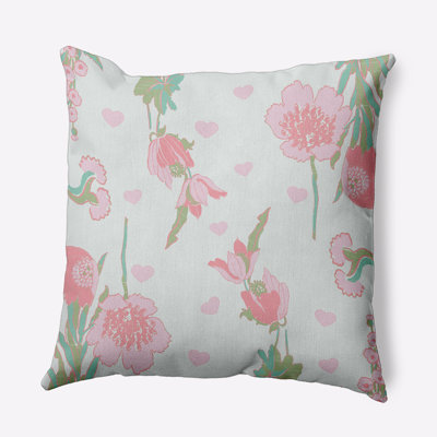 Floral Polyester Throw Pillow