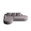 Canapé rembourré en chenille moderne avec 3 coussins, en forme de L 108,5 po, pour salon et chambre à coucher, gris, sièges, confortable, respirant, sans assemblage, lignes arrondies, forme haute résilience-265386929-265386928