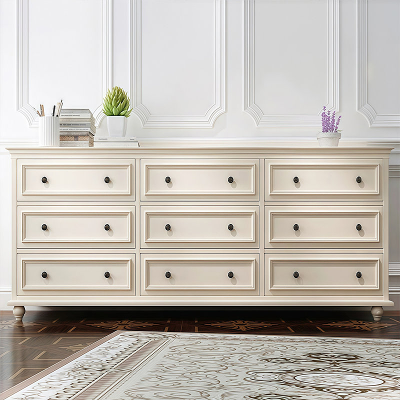 White Solid Wood Accent Cabinet