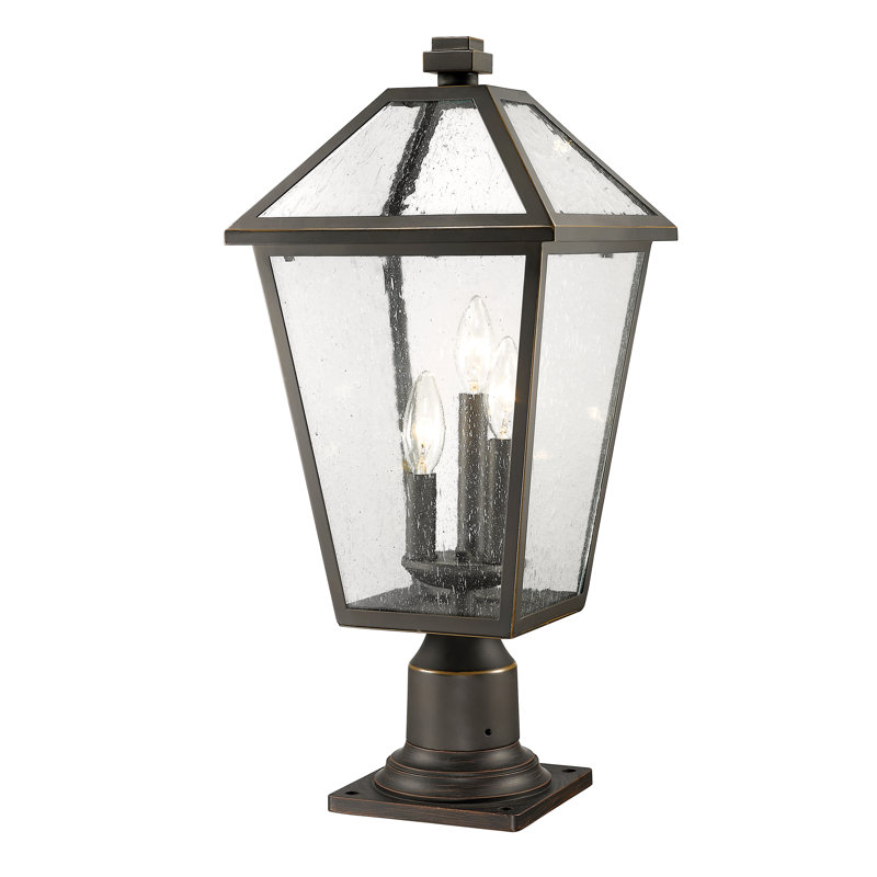 Anaye Post Mounted Light, Rubbed Bronze, Seeded, 117.75" H x 12.25" W x 12.25" D