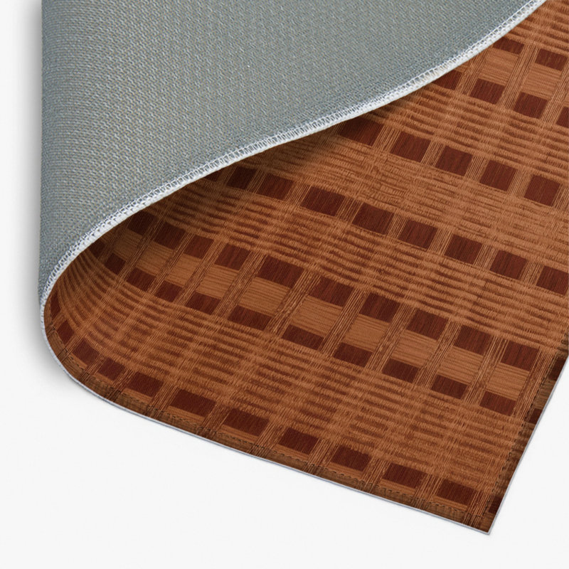 Tapis d'intérieur et d'extérieur à carreaux brun, Rectangulaire 2 pi x 3 pi
