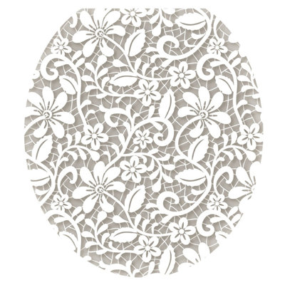 Adhésif décoratif pour siège de toilette en dentelle élégante - couvercle de vinyle autocollant statique réutilisable