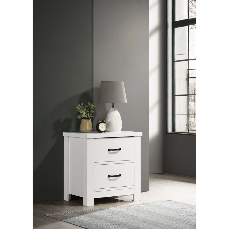 Cassini 21.5" 2-Drawer Nightstand Bedside Table