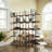 [VIDEO] 5 Tier Bookcase Home Office Open Bookshelf, Vintage Industrial Style Shelf With Metal Frame, MDF Board (Old Sku:WF286176AAT/N725P247766T)-1296495904