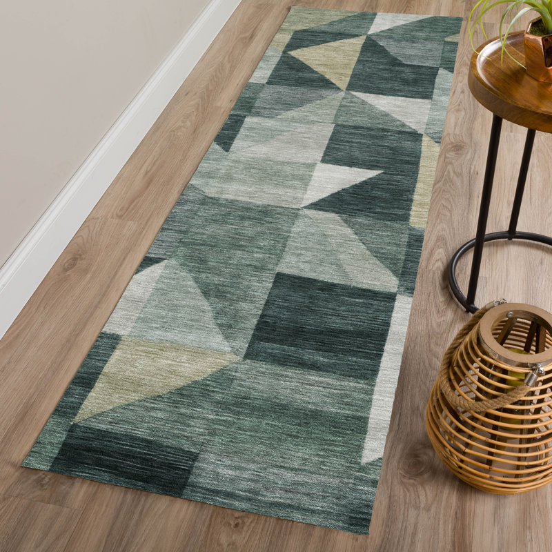Machine Washable Indoor/Outdoor Jourdan ACN2373 Geometric Rug, Runner 2'3" x 7'6"