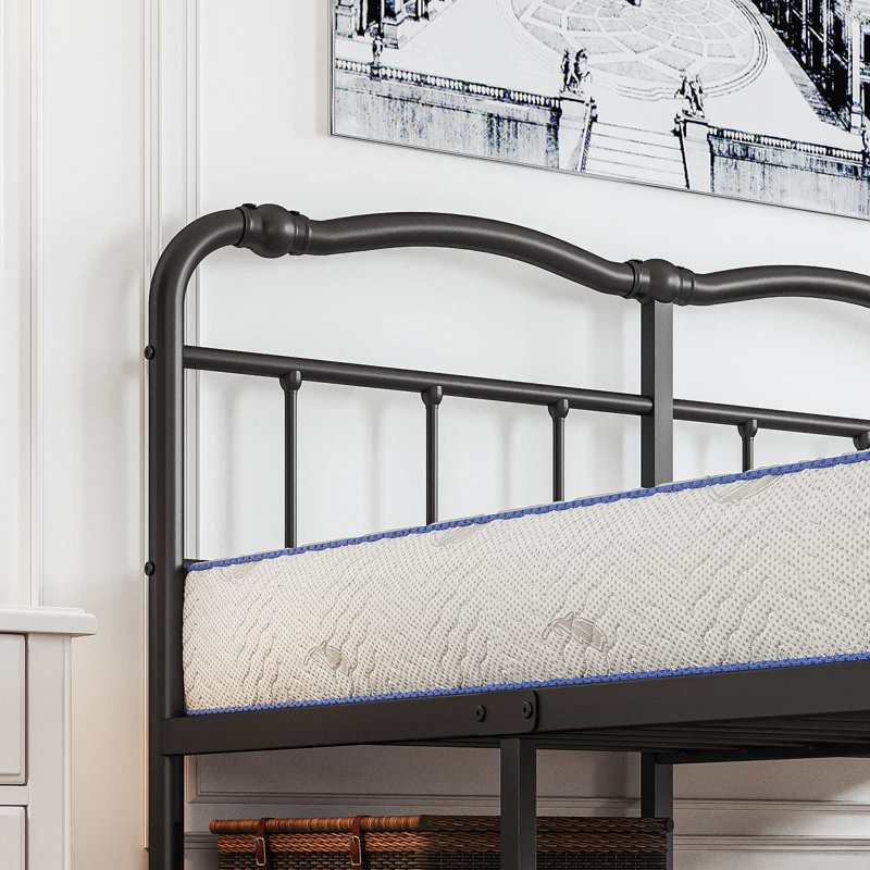 Ashwyn 14“ Metal Platform Bed Frame with Headboard and Footboard, No Box Spring Needed, King