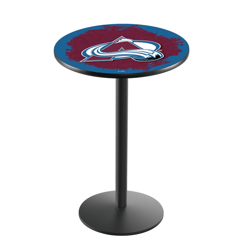 Table de salle à manger 30 po NHL, Noir froissé, Colorado Avalanche