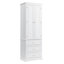 Grande armoire de rangement avec trois tiroirs pour salle de bain / bureau, blanc