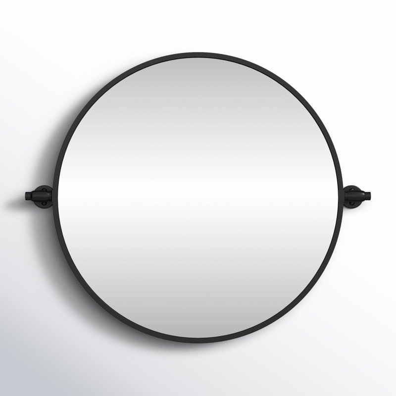 Belfield Metal Wall Mirror, 24" x 24", Black