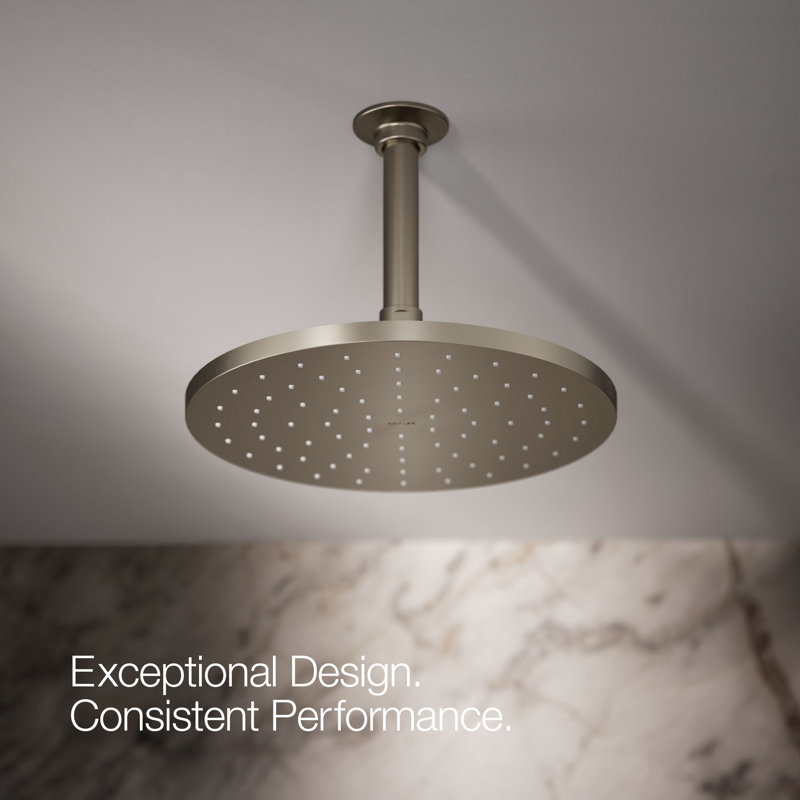 Contemporary Multi Function Rain Shower Head, Vibrant Brushed Nickel, Square, 1.75 GPM