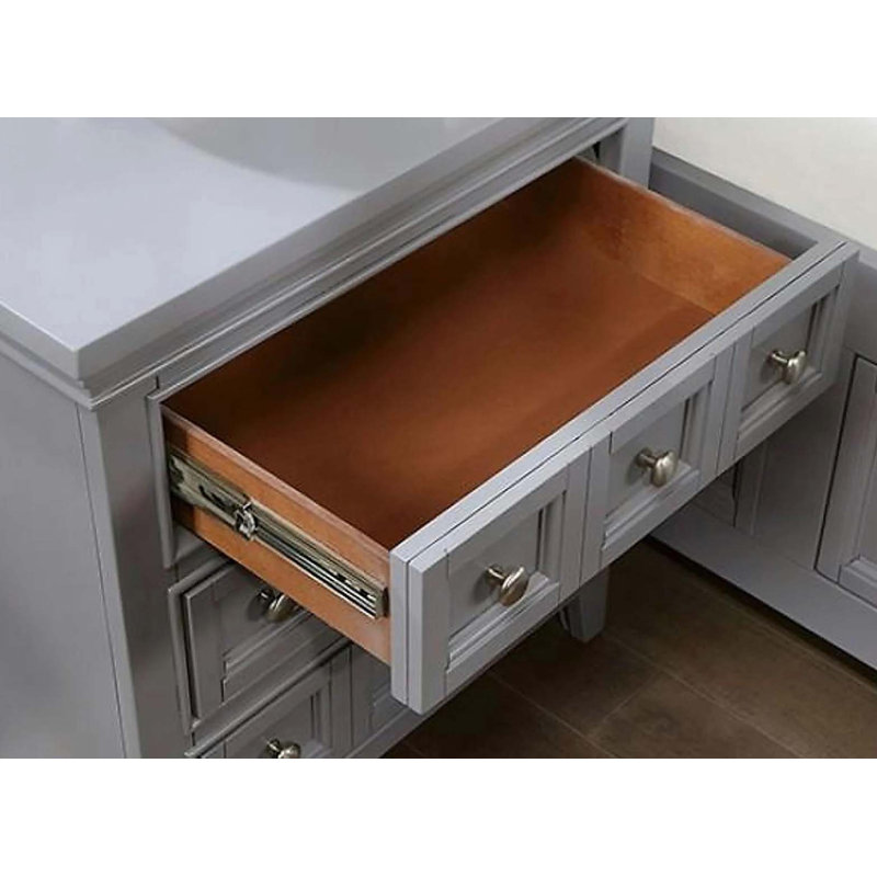 Table de chevet 3 boutons, Gris