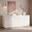 Modern 4-door Sideboard With Sculptural Wave Pattern And Storage Shelves-131076901