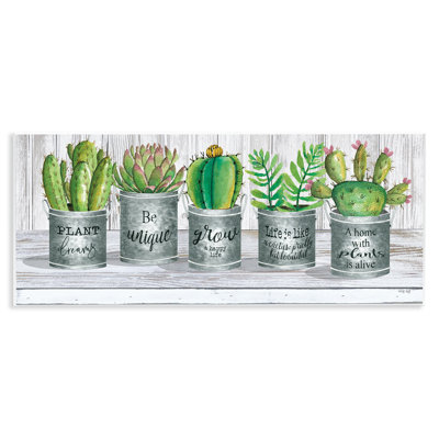 Succulent and Cactus Jars with Plant Life Puns by Cindy Jacobs - Graphic Art Print