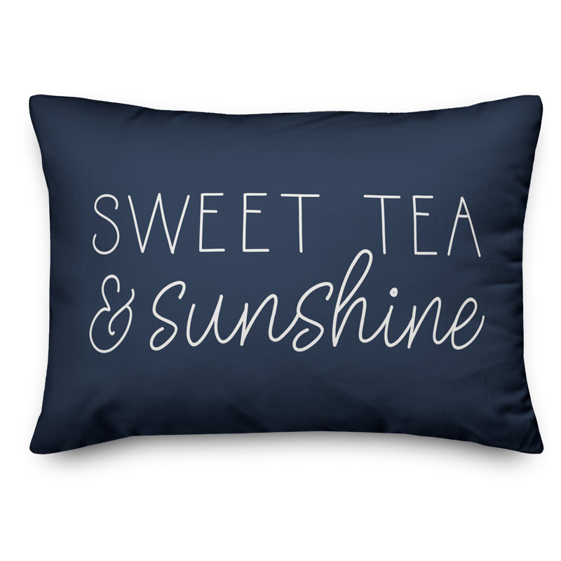  Housse de coussin rectangulaire et insert Sweet Tea and Sunshine, Bleu marine