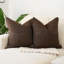 Housse de coussin en coton et lin tissée à la main, couleur chocolat-128725466