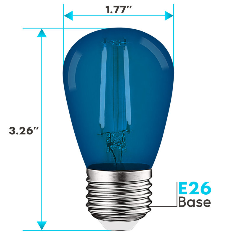 0.5 Watt S14 LED Colored String Light Bulb, E26/Medium (Standard) Base