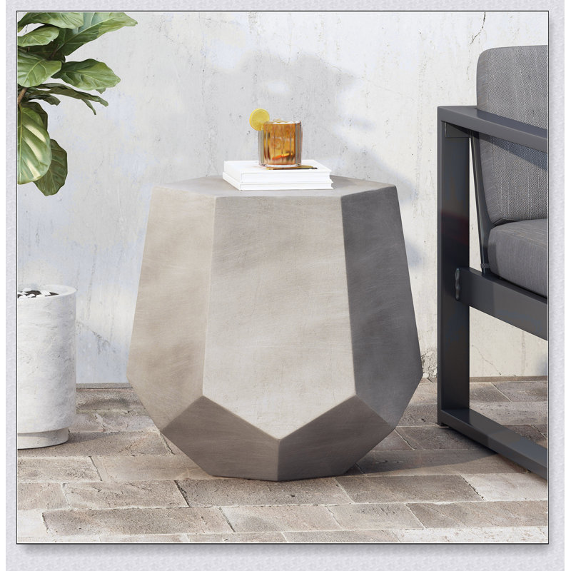 Outdoor CALGARY SIDE TABLE,Light Grey