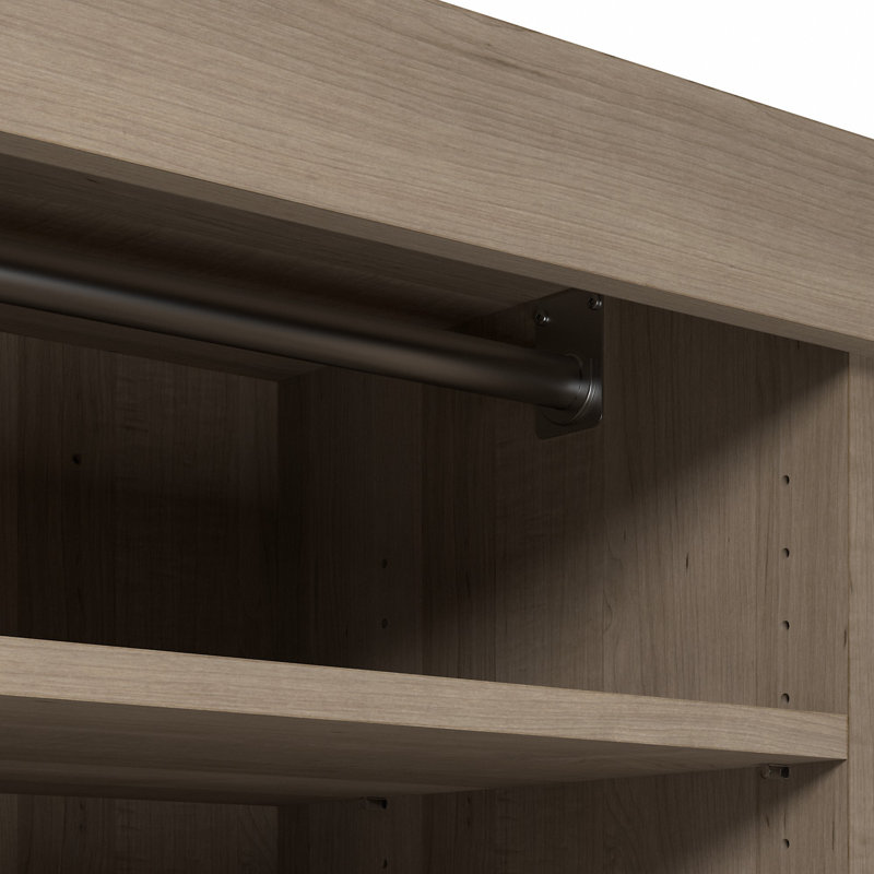 Arlex Shelving Unit with Doors, 84" H x 25" W x 19" D, Ash Gray