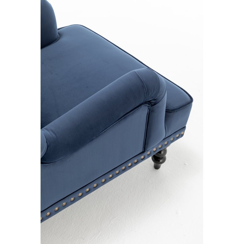 Garrett Velvet Armchair, Blue