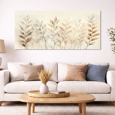 «Brown Autumn Botanical Leaves III - Brown Foliage», art mural encadré
