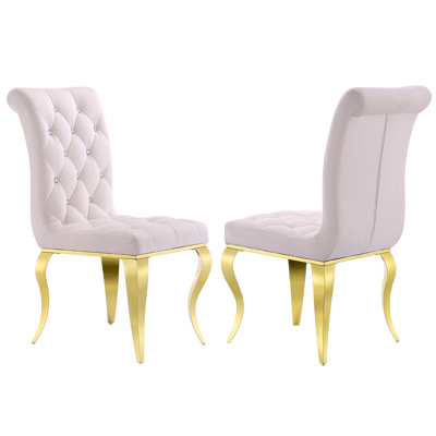 Chaise parsons en acier inoxydable capitonnée Gerjan