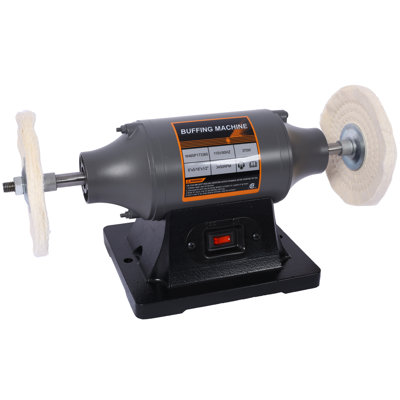 6-Inch Electric Bench Buffer Grinder, 7.6 x 7.6 x 17.9 Inches, ABS+Steel, Includes 4 Buffing Wheels, 370W Motor, 3450 RPM, CSA Certified