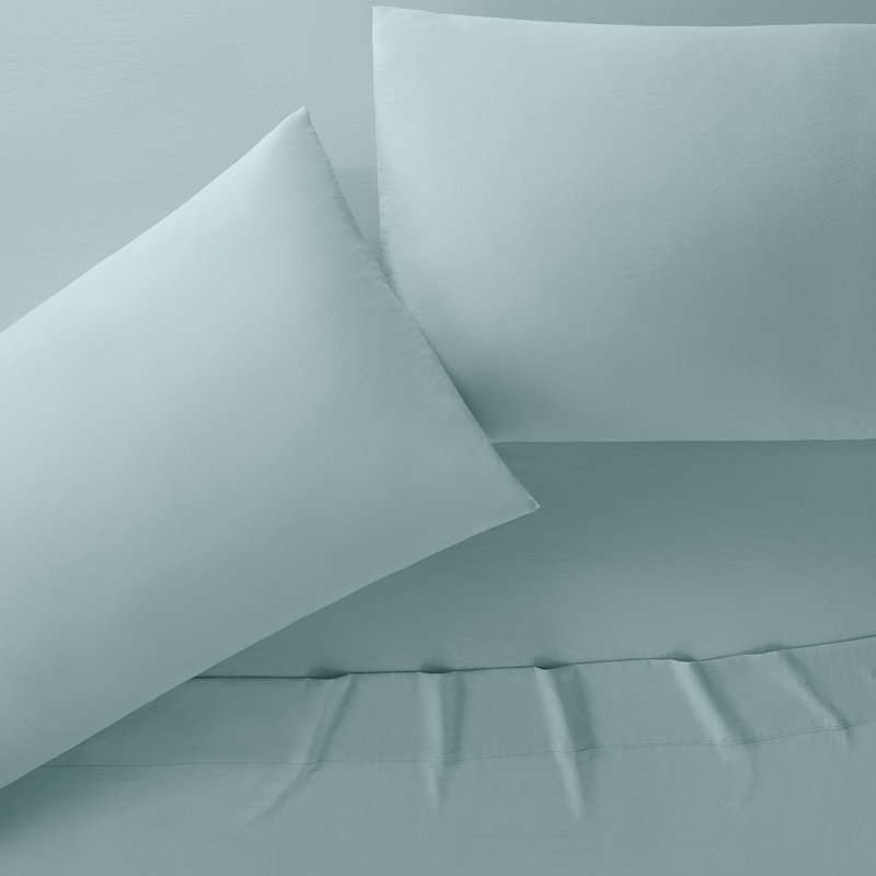 Light Grey Twin Microfiber Cooling Sheet Set with Pillowcase