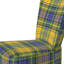 Chaise d'appoint rembourrée à motif tartan vert et orange-1352832930