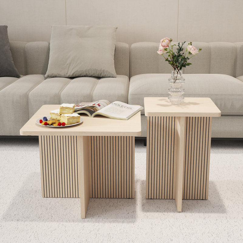 Coffee Tables for Living Room: End Tables Living Room Set of 2 For Modern,Small Coffee Tables for Small Spaces,Nesting Side Tables for Wood