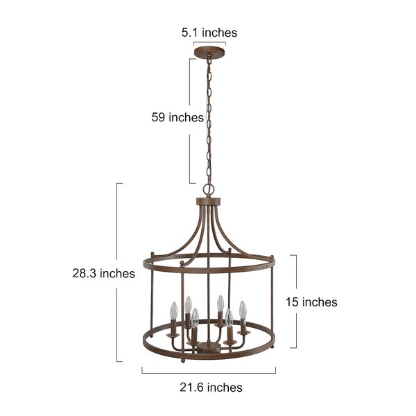 Charlton Home® Setser 6 - Light Dimmable Drum Chandelier & Reviews ...