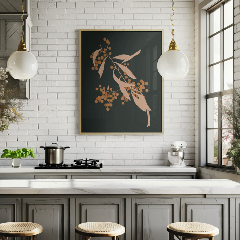 "The Blooming Touch" Framed Textured Wall Art, Noir, H 14 po x l 10 po