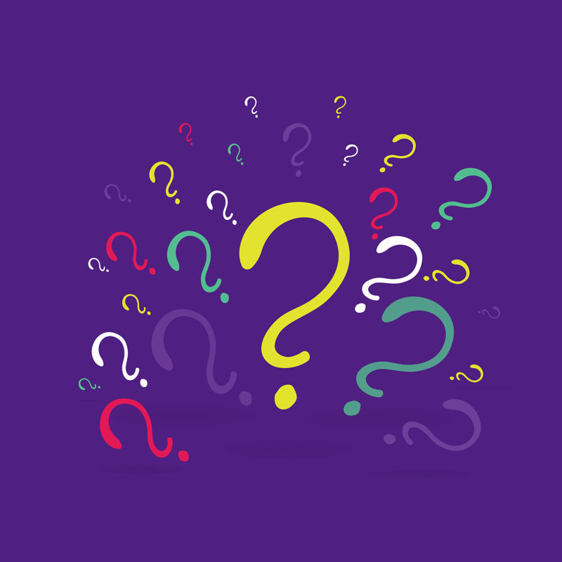 Question Signs by PollyW - Wrapped Canvas Print, 30cm H x 30cm W x 3.8cm D