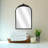 Everlaine Arched Wall Mirror, Glass & Metal Frame, 15.75", Floral Crest-811840236