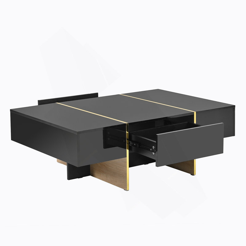 Table basse 47,2 po x 31,4 po Minimalist, Noir