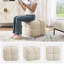 Robertas 53cm Wide Modern Upholstered Tufted Square Ottoman Footstool Accent Stool for Living Room Bedroom-383358344