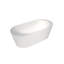 Baignoire autoportante Fslefay 67'' en acrylique, baignoire profonde avec bonde chromé à clapet et trop-plein intégré pour salle de bain spa, blanc brillant