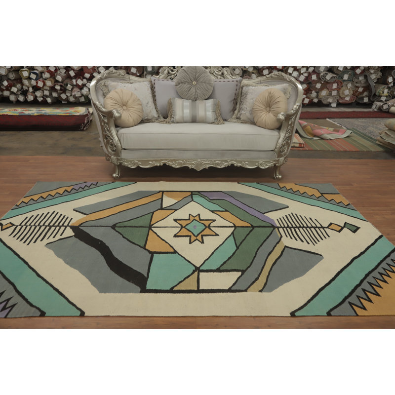 Tapis oriental en laine Fat Weave Kilim 6 x 9