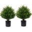 2 arbres artificiels en forme de boule topiaire artificielle en T de 19 po (ensemble de 2)