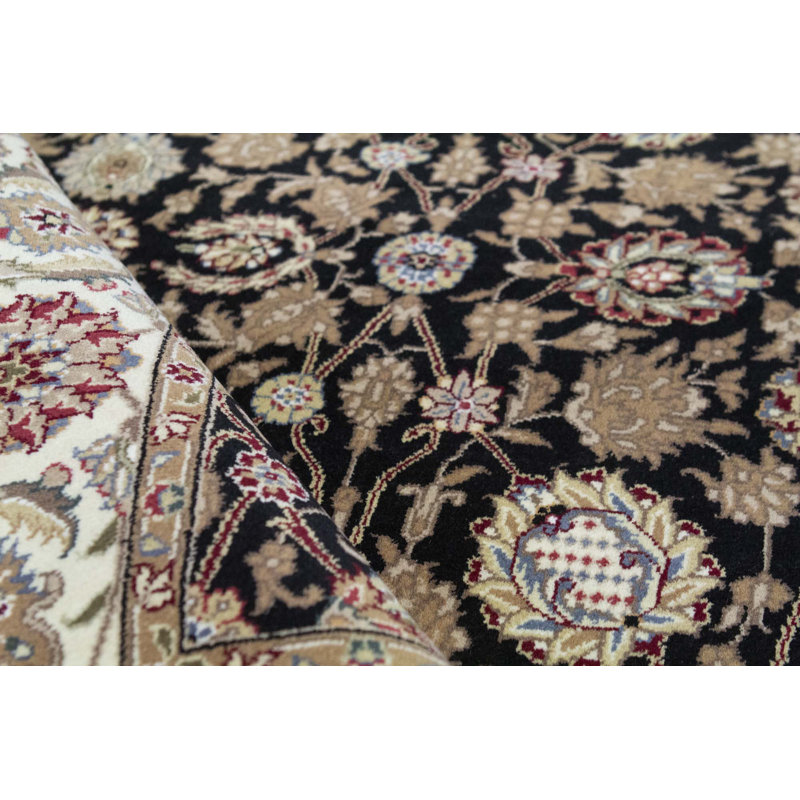 Wool Oriental Area Rug in Black/Brown